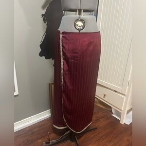 Hand Made Burgundy and Gold Skirt. 35 Inch Waist